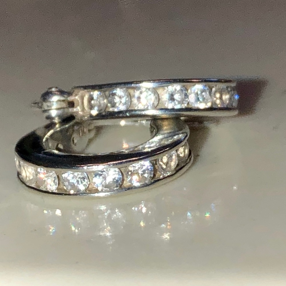 Brilliant CZ Sterling Silver Earrings